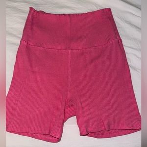 Daily Drills pink ribbed biker shorts size medium